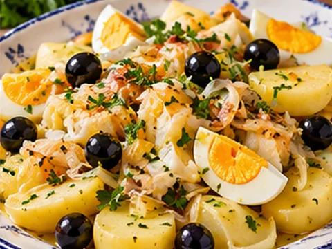 Bacalhau à Gomes de Sá — Imagem ilustrativa criada digitalmente
