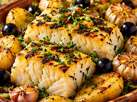 Bacalhau à Lagareiro — Imagem ilustrativa criada digitalmente