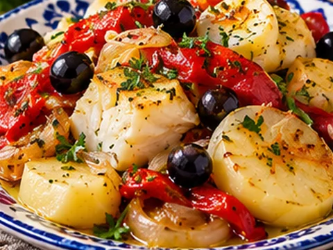 Bacalhau à Portuguesa — Imagem ilustrativa criada digitalmente